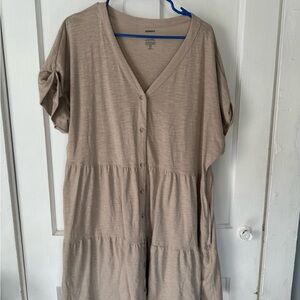 Sonoma Women's Beige Button-Down Shirt